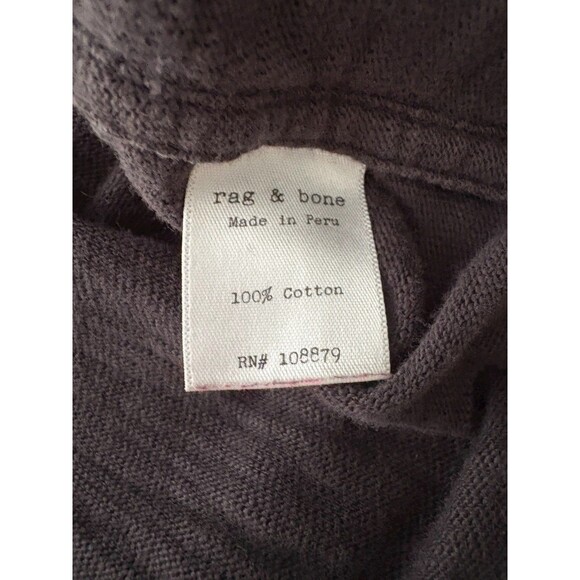 Rag & Bone Slub Knit Long Sleeve Shirt Women's XS Round Neck Dark Gray *FLAW* - Picture 7 of 15